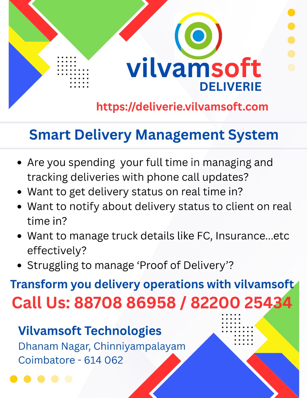 Vilvamsoft Delivery Flyer
